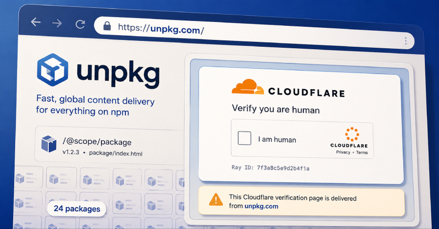 24 Paquetes npm Abusan de Espejos de unpkg para Alojar Páginas Falsas de CAPTCHA de Cloudflare